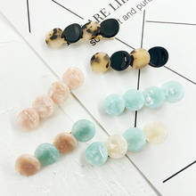 New Pastel Plain Color Round Tortoise Shell Acetate Hair Clip Hair Accessories Geometric Acrylic Barrette for Women 2024 - buy cheap