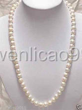 Beautiful! 8-9mm White Akoya Cultured Pearl Necklace 21" 2024 - buy cheap