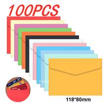 100 pc/lote cor dos doces mini envelopes diy multifuncional ofício papel envelope para carta papel postais material escolar 2024 - compre barato