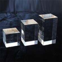Suporte de exibição de cosméticos acrílico transparente, base de vidro cristal para fotografia de joias 2024 - compre barato