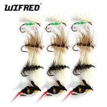 Wifreo 12PCS/Box Fly Fishing Dry Fly Set Bumble Bee + Caddis Green Brown + Mosquito Gnat Flies Trout Fly Fish Lures #12 Hook 2024 - buy cheap