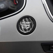For Audi A4L A5 A6L Q5 Q3 A7 Q7 Q5L Real Carbon Fiber Car Engine Start Stop Switch Button Trim Cover Car Stickers Decals Styling 2024 - buy cheap