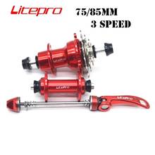 LITEPRO 14/16 Inch Folding Bike Hubset Front Rear V Brake Hub Set 74mm/85mm 20H 3 Speed Freewheel Hubs Black/Silver/Red 2024 - buy cheap