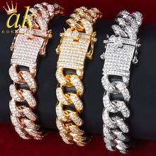 12MM Cuban Link Bracelet Women Iced Out CZ Chain Hip Hop Jewelry Rock Street 2024 - buy cheap