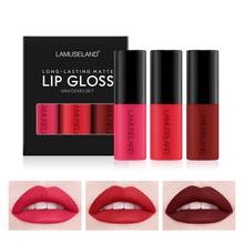 3 piece/set long lasting waterproof matte liquid lipstick easy to wear bare lip gloss red velvet lip dye makeup TSLM1 2024 - buy cheap