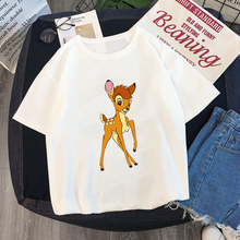 Fashion Women T Shirts Disney T Shirt Bambi Print Cartoon Tee Tops Harajuku Girls Ladies Streetwear T-shirts Female Clothes 2024 - buy cheap