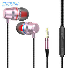 Shoumi Wired Earphones 3.5mm Universal Plug Stereo Hifi Earphone with Mic In-ear Heavy Bass Earbuds for Iphone Xiaomi Huawei BH1 2024 - buy cheap