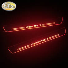 SNCN Waterproof Acrylic Moving LED Welcome Pedal Scuff Plate Pedal Door Sill Pathway Light For Kia Cerato 2009 2010 - 2013 2014 2024 - buy cheap