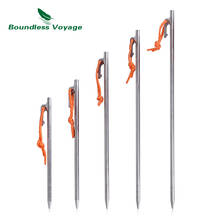 Boundless Voyage 6 Pcs Tent Pegs Aluminium Titanium Tent stakes Windproof Outdoor Traveling Tent Accessories 20 24 30 35 40 cm 2024 - buy cheap