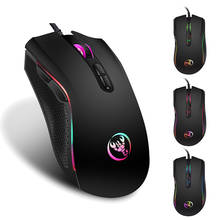 Mouse gamer com fio rgb, mouse ótico para jogos com iluminação de fundo, macro definição profissional, para computador e notebook 2024 - compre barato