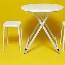 Mesa redonda dobrável de plástico, pequena mesa de jantar portátil pequena redonda 2024 - compre barato