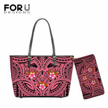 FORUDESIGNS Polynesian Tribal Gradient Flower Design Hot Sales Women Top-Handle Bags Ladies Shouder Handbag Set sac a main femme 2024 - buy cheap