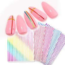 3D Nail Sticker Curve Stripe Lines Nails Stickers Gradient Adhesive Striping Tape Nail Foil Nail Art Stickers Decals Nail Art 2024 - buy cheap