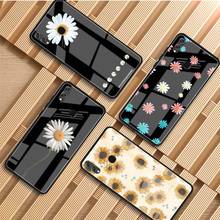 Funda de vidrio templado para teléfono Huawei, carcasa de vidrio templado de lujo, flor amarilla, pequeña, Margarita, sunflowe, para Huawei P20, P30, P40 Lite PRO, Mate 20, 30 Lite Pro 2024 - compra barato