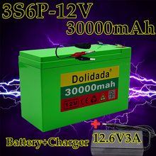 Paquete de batería de litio de 12V 30Ah 18650 + cargador de 12,6 V 3A, BMS de alta corriente de 30Ah incorporado, utilizado para pulverizador, fuente de alimentación de 12V 2024 - compra barato