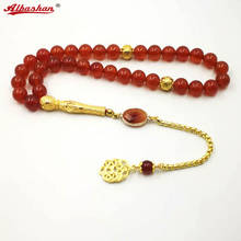 Natural Red Agates women's tasbih Muslim rosary gift islam misbaha Onxy prayer beads 33 66 99beads stone Bracelets 2024 - buy cheap
