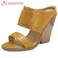 Lasyarrow-zapatos de tacón alto con cuña para mujer, calzado de verano con punta abierta, colores mixtos, gran oferta, 2020 2024 - compra barato