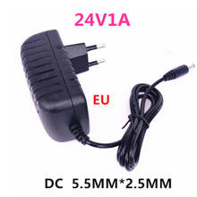 Adaptador convertidor de 24V, 1A, CA 100V-240V, CC 24V, 1A, 1000mA, fuente de alimentación, enchufe europeo 5,5mm x 2,1-2,5mm, 1 ud. 2024 - compra barato