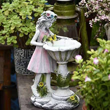 NEW Resin Angel Figure Sculpture Ornaments Home Garden Decor Flower Fairy Girl Solar Lamp Waterproof Courtyard Micro Landscape 2024 - buy cheap