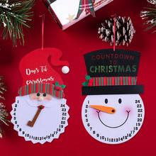 Calendario de Adviento de cuenta regresiva de Papá Noel para decoración de pared del hogar, muñeco de nieve colgante no tejido, lindo Calendario de Adviento de Navidad 2024 - compra barato