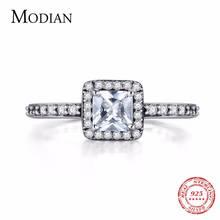 Modian Authentic 925 Sterling silver Sparkling Ring Classic CZ Finger Rings Engagement Fashion Wedding Jewelry silver 925 2024 - buy cheap