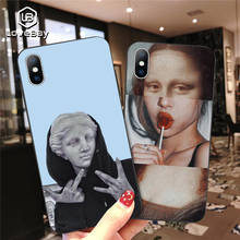 Lovebay For iPhone 11 Pro Max 6 6s 7 8 Plus X XR XS Max 5 5s SE Phone Case Cartoon Statue Abstract Art Painted Soft TPU Shell 2024 - buy cheap