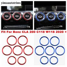 Dashboard Front Air AC Vent Outlet Cover Trim Aluminum Alloy Red / Blue Interior For Mercedes-Benz CLA 200 C118 W118 2020 - 2022 2024 - buy cheap