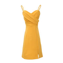 ZC3014 2021 new spring summer women fashion temperament sexy low-cut show thin slit dress cheap wholesale 2024 - buy cheap