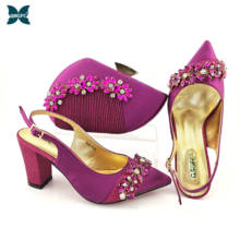 Conjunto de zapatos y bolso para mujer, estilo decorativo especial africano, diseño italiano elegante, Color Magenta, para fiesta, novedad de 2021 2024 - compra barato