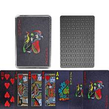 New Quality Plastic PVC Poker Smooth Waterproof Black Playing Cards Gold plated Creative Gift Durable Poker Board Games 2024 - buy cheap