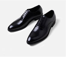 Классические черные модные туфли на скрытом каблуке для мужчин; Кожаные Туфли-оксфорды; Мужские деловые туфли; zapatilla hombre; Деловые мужские туфли; 2020 2024 - купить недорого