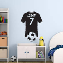 Персонализированная настенная футбольная наклейка-пользовательское имя футбольная наклейка-футбольный подарок-Настенная Наклейка на стену «футбольный мяч» для мальчиков 2024 - купить недорого