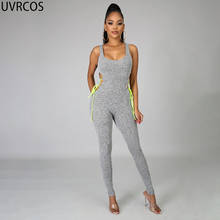 UVRCOS Club Outfit For Women Overalls Skinny Cut Out Lace Up Jumpsuit Solid Color Beyprern Mono Punto Mujer One Piece Sportwear 2024 - buy cheap