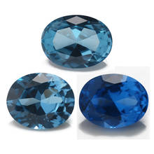 Size 3x5~10x12mm Blue Oval Shape Synthetic Spinel Gems For Jewelry 106# 109# 120# 2024 - buy cheap