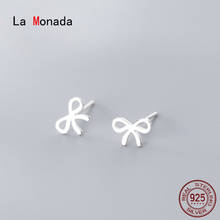 La monada-pendientes de mariposa para mujer, aretes pequeños de plata 925 Original coreana, joyería femenina, plata 925 Real 2024 - compra barato