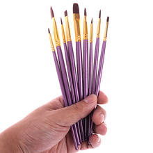 10Pcs/Set Purple Blue Black Artist Paint Brush Set Nylon Hair Watercolor Acrylic Oil Painting Brushes Drawing Art Supplies 2024 - buy cheap