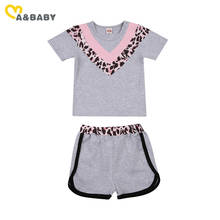 Ma & Baby-Conjunto de ropa informal para niños y niñas de 1 a 6 años, camiseta, pantalones cortos, trajes, chándal gris 2024 - compra barato