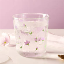 Heat-resistant Glass Mug Print Orchid Transparent Water Tea Glass Ins Milk Breakfast Cup Juice Drinking Glass Drinkware 2024 - buy cheap