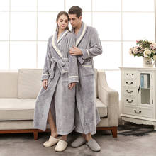 Women Artificial Mink Wool Bathrobe Plus Size Lovers Bath Robe Warm Home Night Wear Gown Men Thicken Coral Fleece Nightgown 2024 - buy cheap