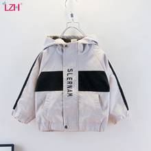 LZH-chaqueta con capucha para niños, abrigos holgados con letras a juego de colores, prendas de vestir de moda, novedad de 2021 2024 - compra barato