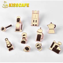 New Arrival Couple Espresso Accessories Barista Coffee Maker Brooch Mini Coffee Tamper Beautiful Coffee Badge Cafe Gift 2024 - buy cheap