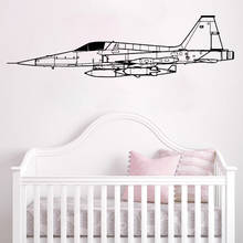 Jet Aircraft Wall Sticker Aviation Plane Vinyl Decal Fighter Kids Room Decoration Air Force Boys Bedroom Decor Removable Mural 2024 - buy cheap