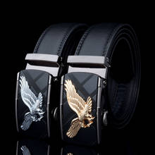 Belts For Men Eagle Metal Automatic Buckle Split Leather Waist Belt For Luxury Fashion Cowhide Men's Belt Novelty 3.5cm 2024 - buy cheap