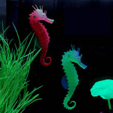 Аквариумный искусственный светящийся орнамент морской лошади, силиконовый аквариумный светящийся гиппокамп, украшение для медузы, декор для рыб Acuario 2024 - купить недорого