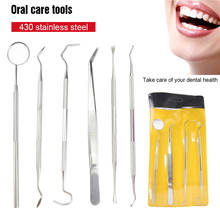 Зубной скалер из нержавеющей стали, универсальный прибор для отбеливания зубов, стоматологическое зеркало, серп, клетка 2024 - купить недорого