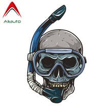 Aliauto Creative Car Sticker Diving Skull Head Accessories Cover Scratch Decal PVC Reflective for Motorcycle Toyota VW,16cm*10cm 2024 - buy cheap