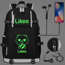 Fashion Likee Video App Backpack Girls Boys Night Lumious School Bag Laptop Bag Waterproof Multifunction USB Charging Travel Bag 2024 - buy cheap