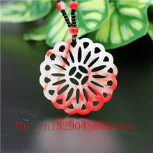 Natural Red White Hetian Jade Windmill Pendant Necklace Charm Jadeite Jewelry Double-sided Hollow Carved Amulet Gifts for Her 2024 - buy cheap