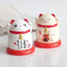 Caixa de palito de plástico 1 peça, desenho japonês, lucky cat, vermelho, preto, suporte de palito, criatividade, casa, restaurante, decoração 2024 - compre barato