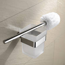 Toalete escova com suporte conjunto de vidro vaso sanitário tigela escova fixado na parede polido banheiro escova de limpeza titular 2024 - compre barato